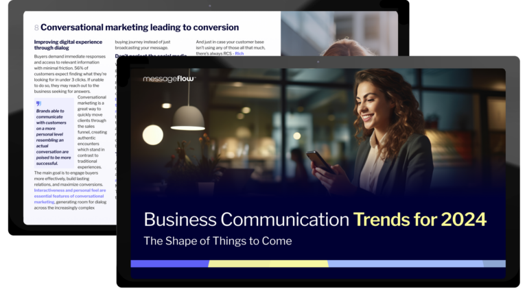 Mockup of business communication trends for 2024