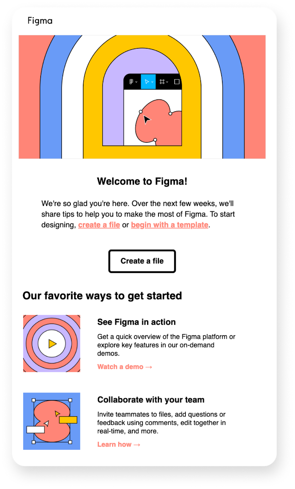 welcome email by figma