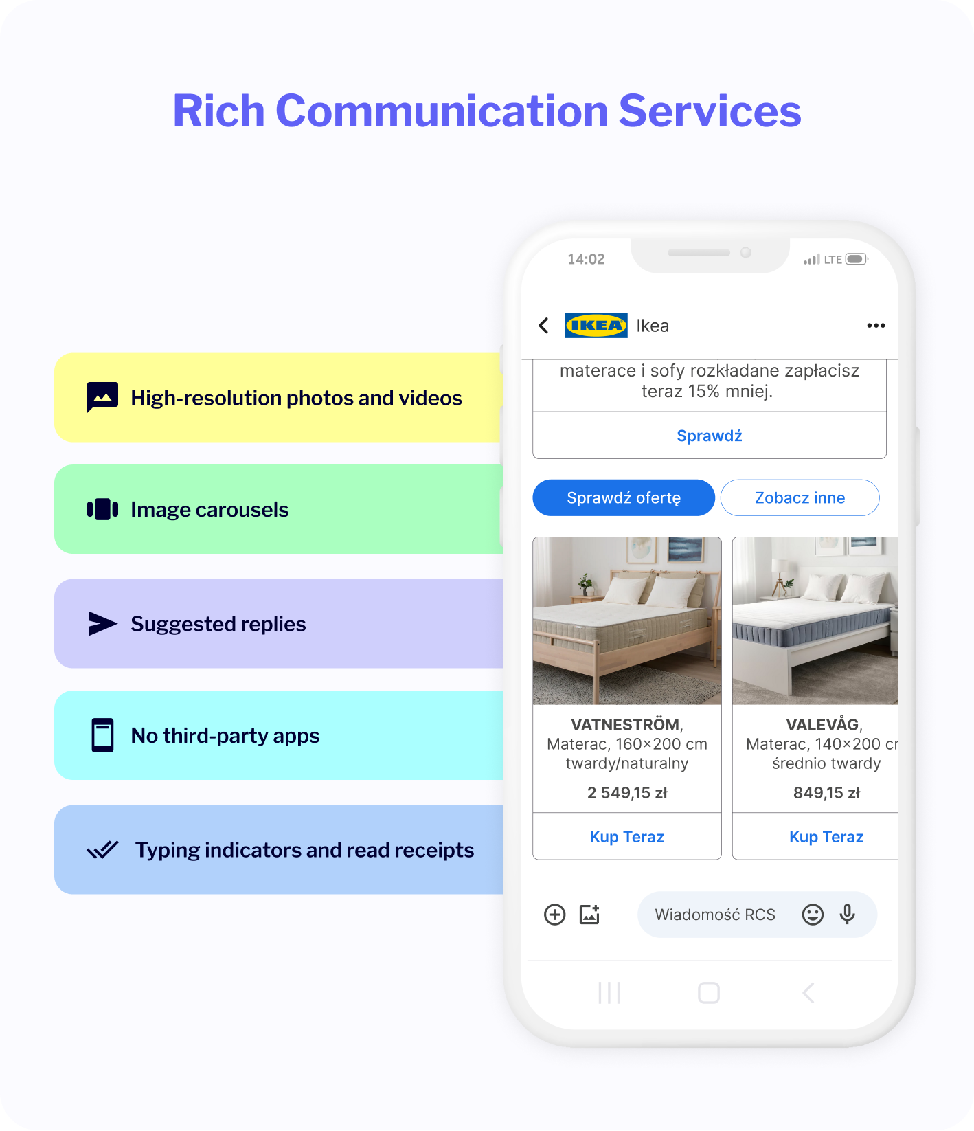 RCS business messaging features