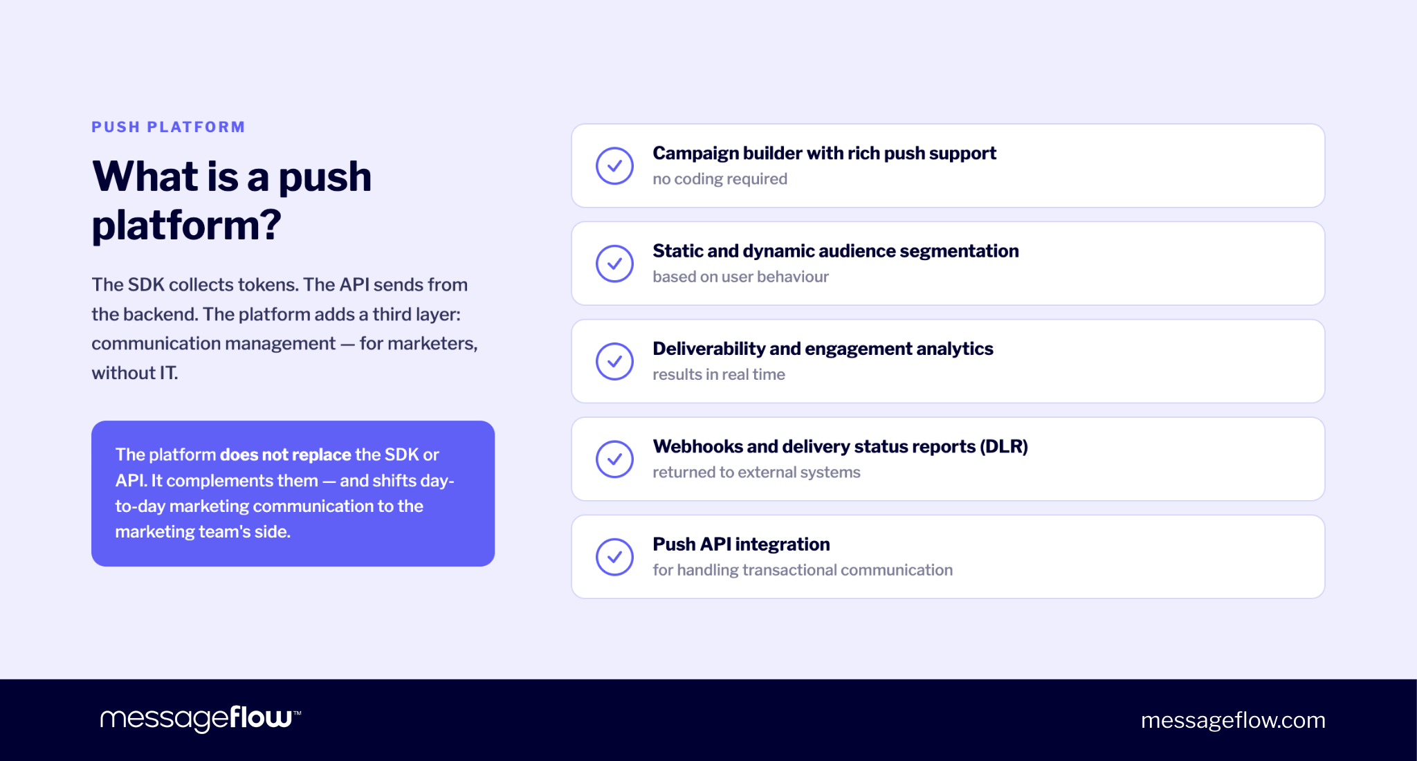 Push platform, the layer that gives marketers independence