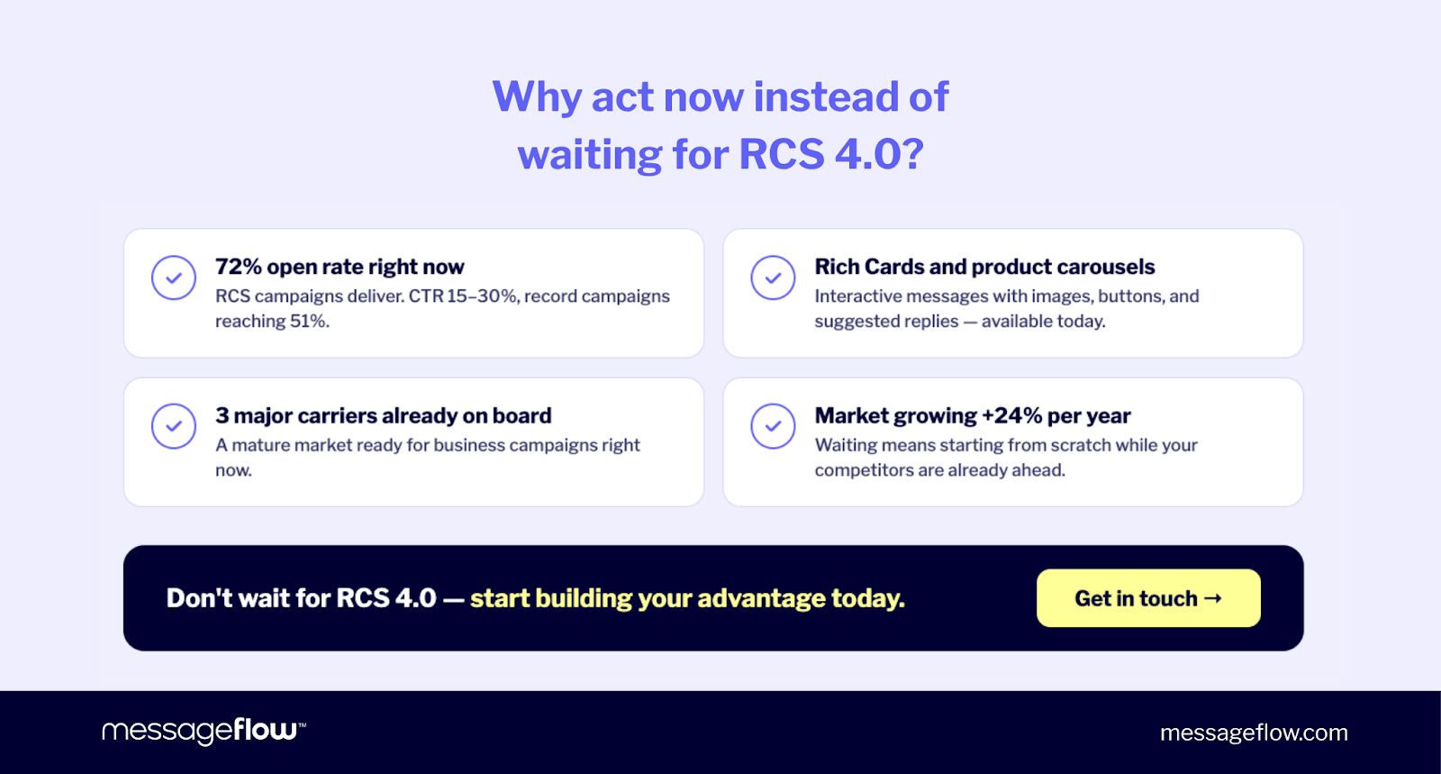 Why act now instead of waiting for RCS 4.0?