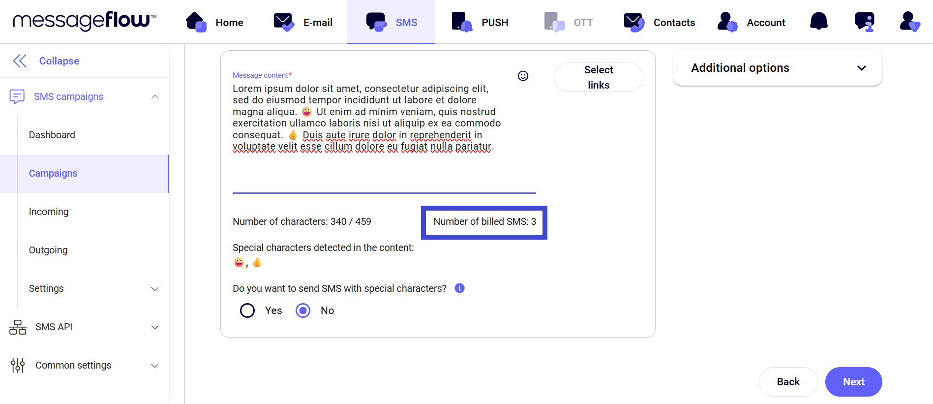 messageflow sms composer