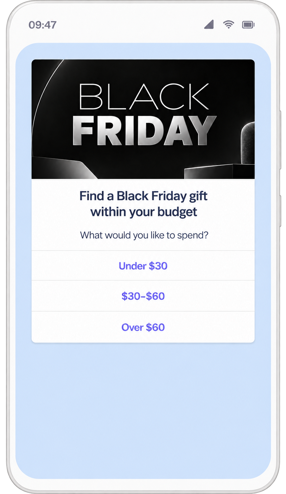 RCS for Black Friday budget range